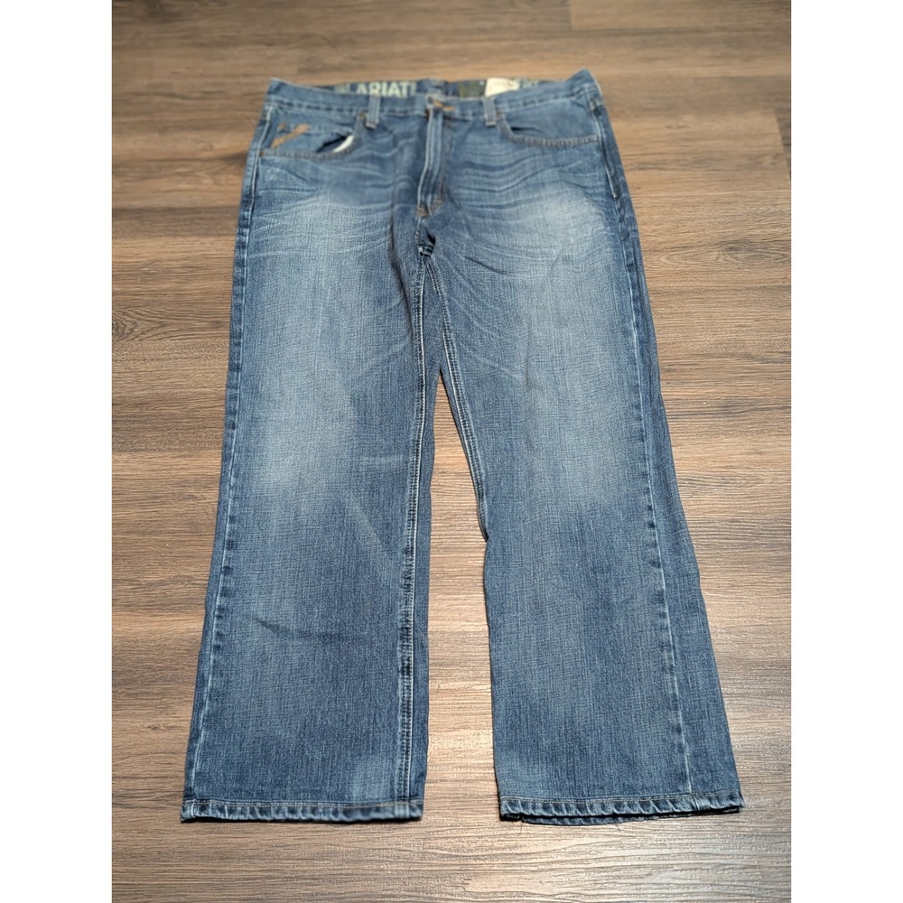Ariat Mens Low Rise Straight Leg‎ Blue Denim Jeans 36x30 Medium Wash Cotton